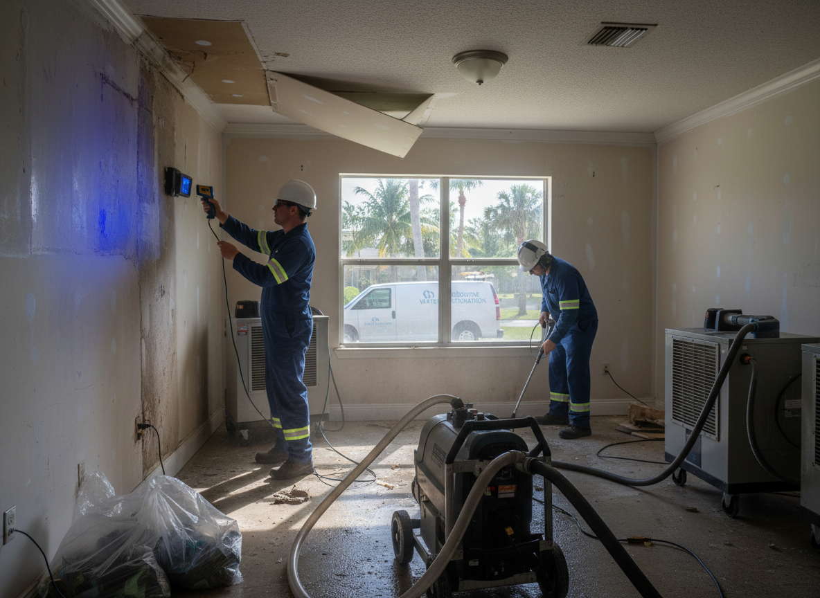 water damage restoration in Indialantic